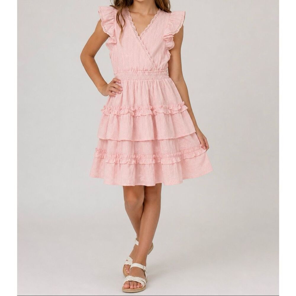 LoveShackFancy for Target Girls Pink Ruffle Dress NWT Size 14